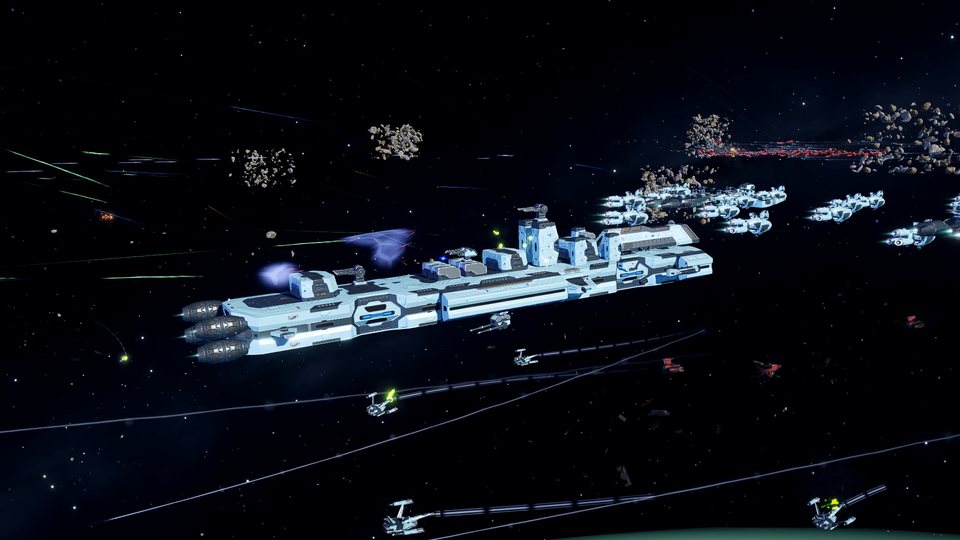 A line of cruisers under fire
